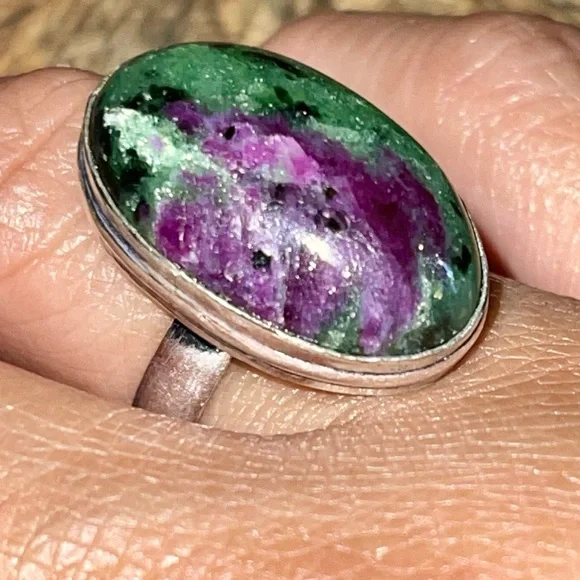 Saualpite Ruby Zoisite Statement Ring Size 8 - Picture 10 of 14